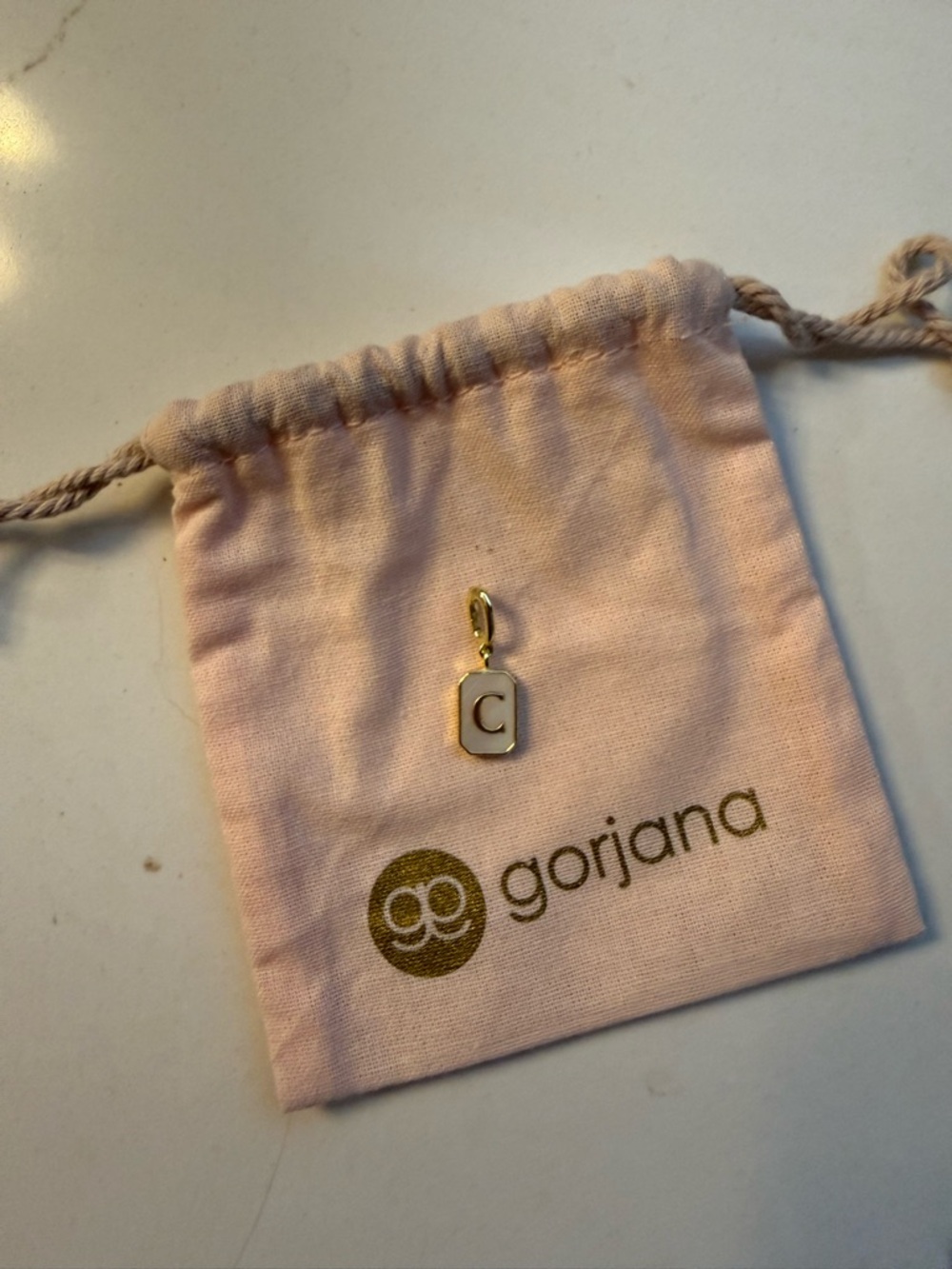 Gorjana vintage alphabet Parker charm - C